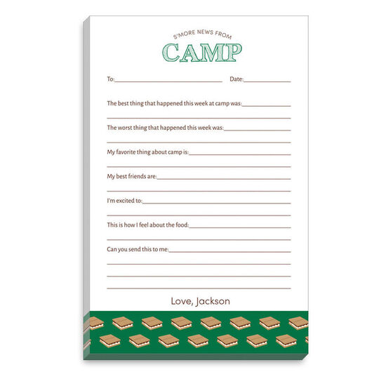 Green S'More Fill In Camp Notepads